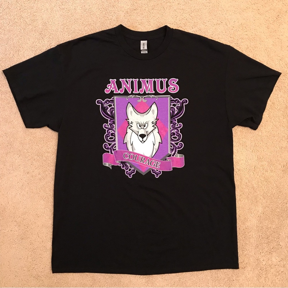 Animus Courage Wolf Graphic Tee Mens Size XL Black Purple